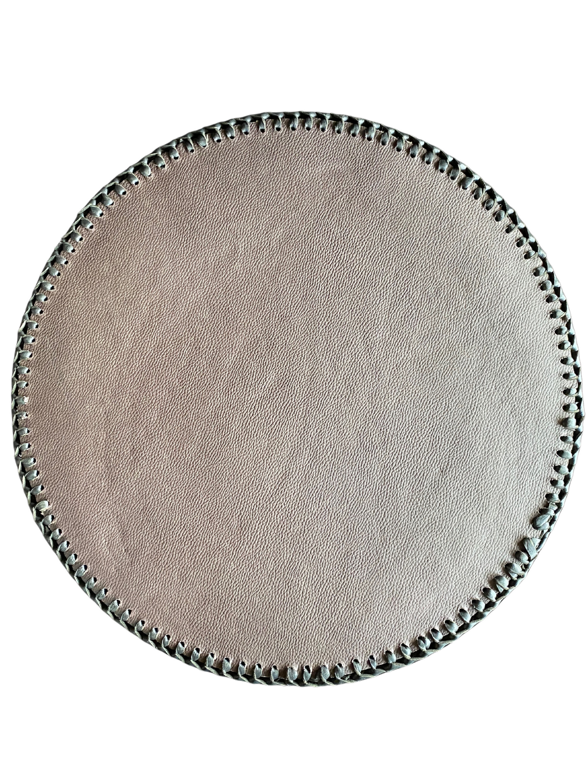 14 Inches African Leaf Beaded-Leather Table Mat(Orange/Black)