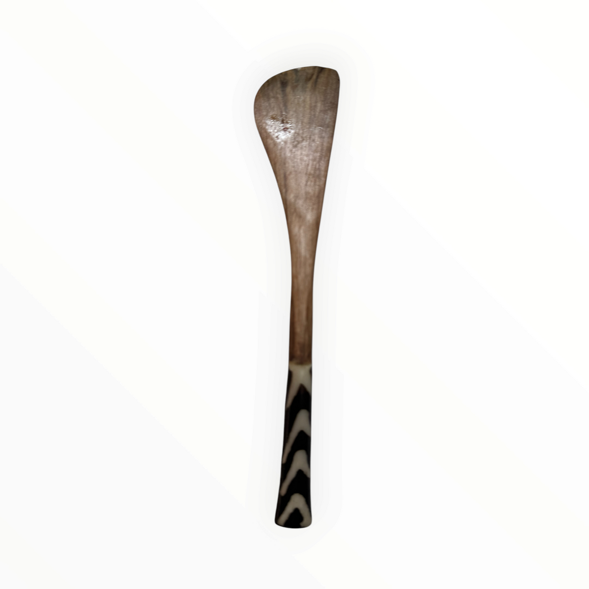 AFRICAGLAMOURART hand-carved wooden butter knife with a smooth hardwood blade and a patterned geometric handle