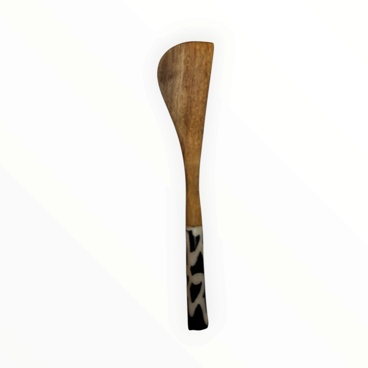 AFRICAGLAMOURART hand-carved wooden butter knife with a unique patterned handle and smooth curved blade.